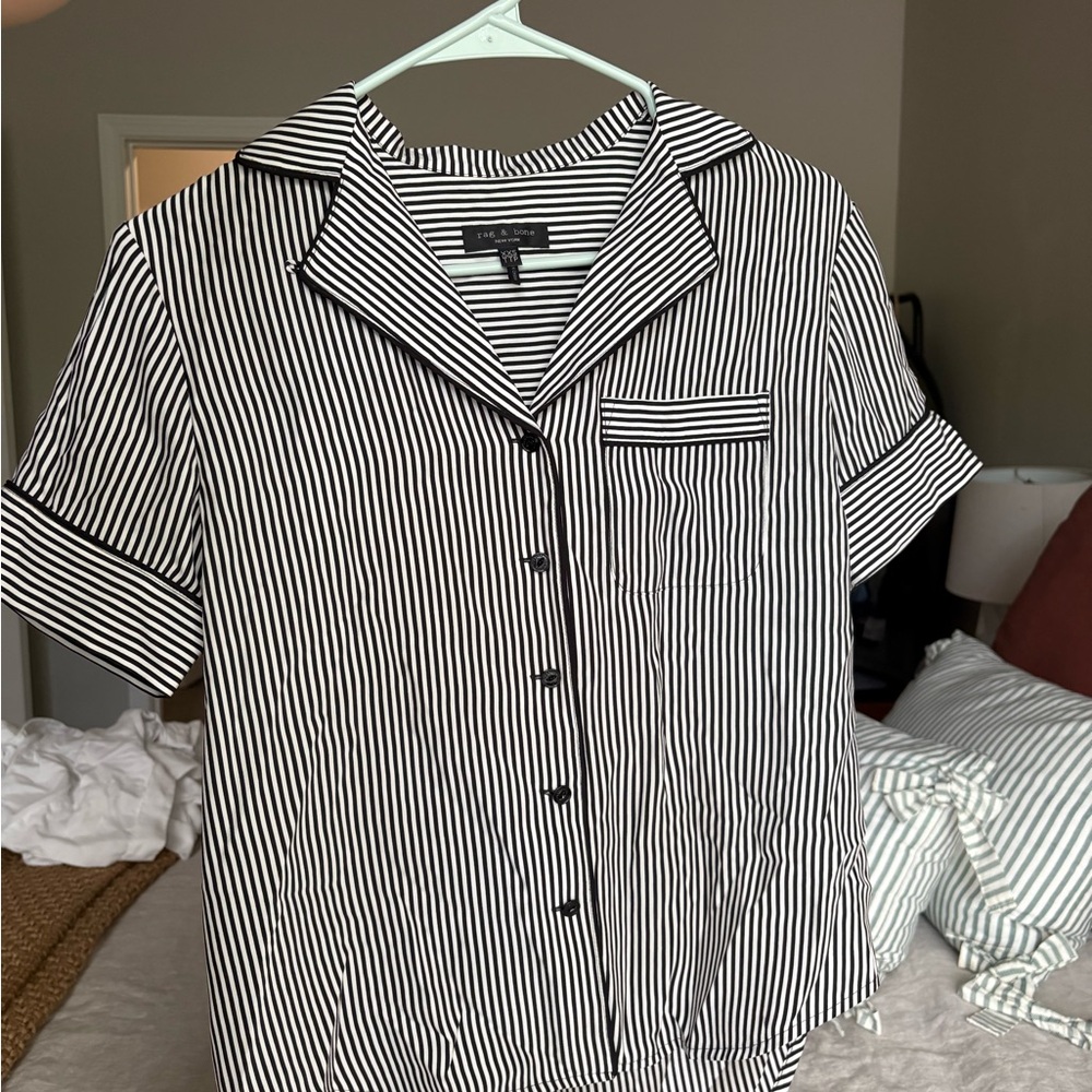 Rag & Bone Monochrome Striped Shirt